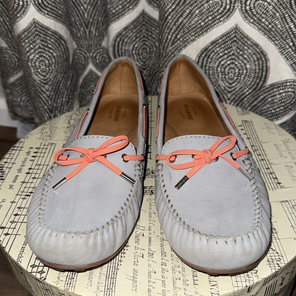 Sebago Grey Leather Harper Tie Boat Shoes Size 11 - Picture 3 of 8